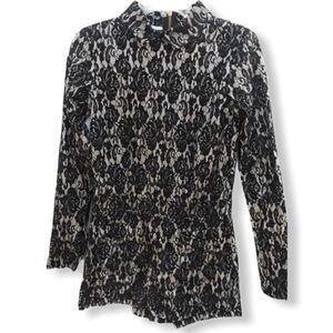 AGAIN Shorts Romper Black Lace‎